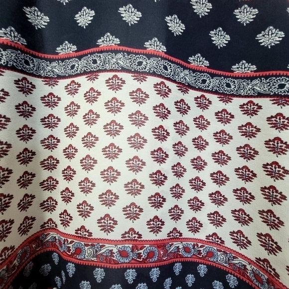 Large Americana Print Boho Kimono Coverup Sheer Beachy - Picture 4 of 5